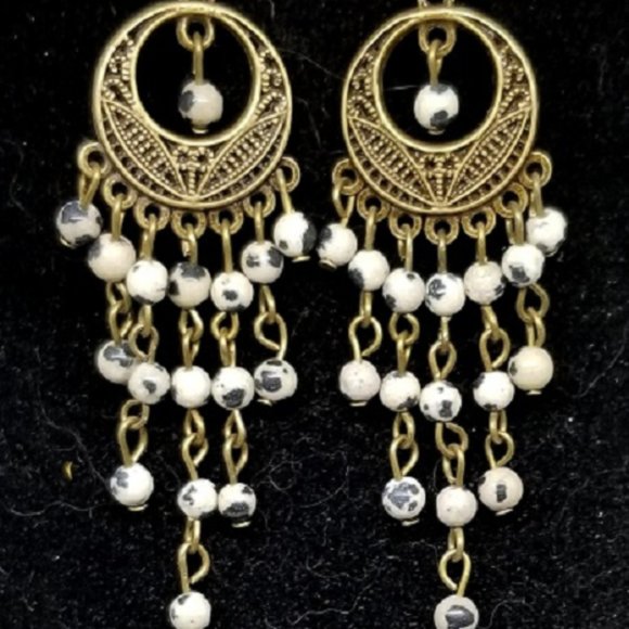 Dalmation Jasper Earrings - Picture 1 of 1